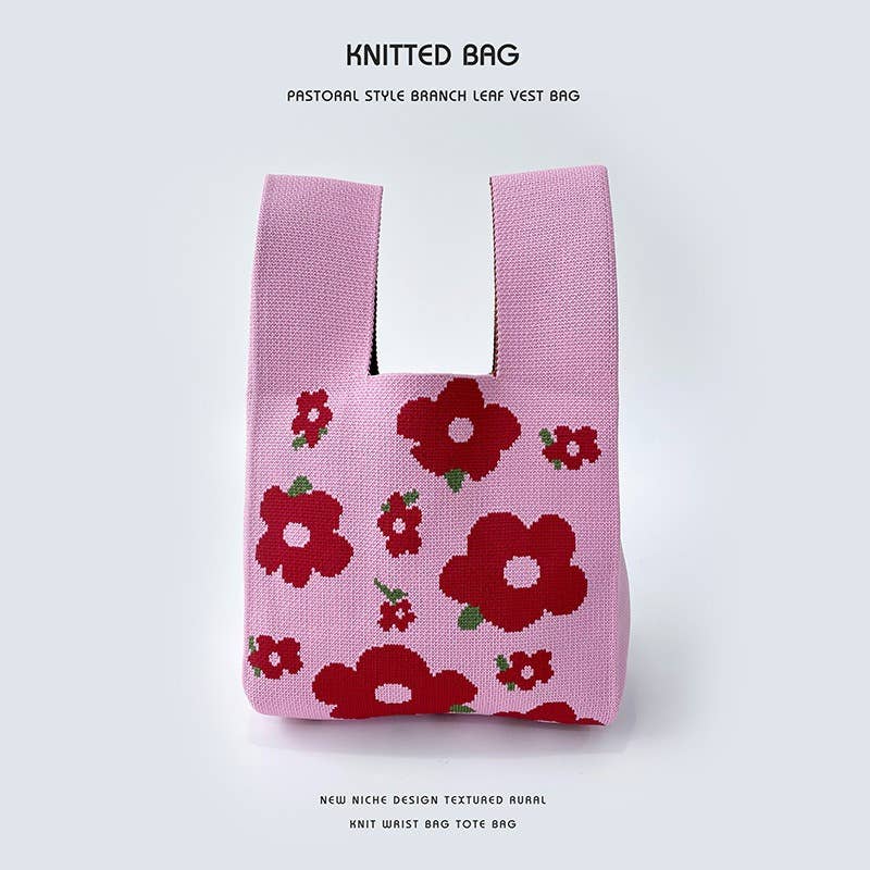 Flower series versatile knitted bag