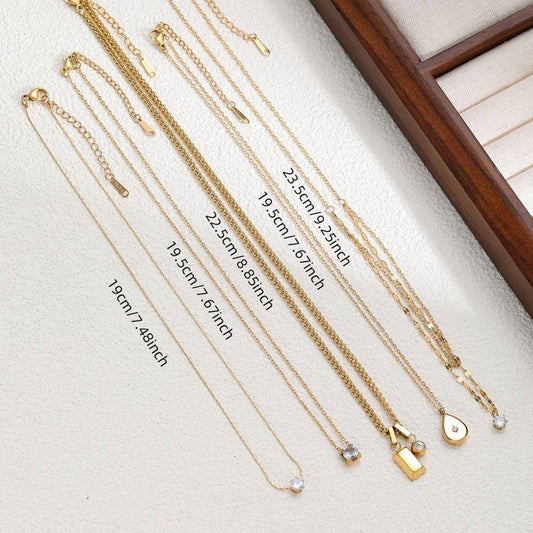 FASHIONABLE ZIRCON MULTI-LAYERED NECKLACE