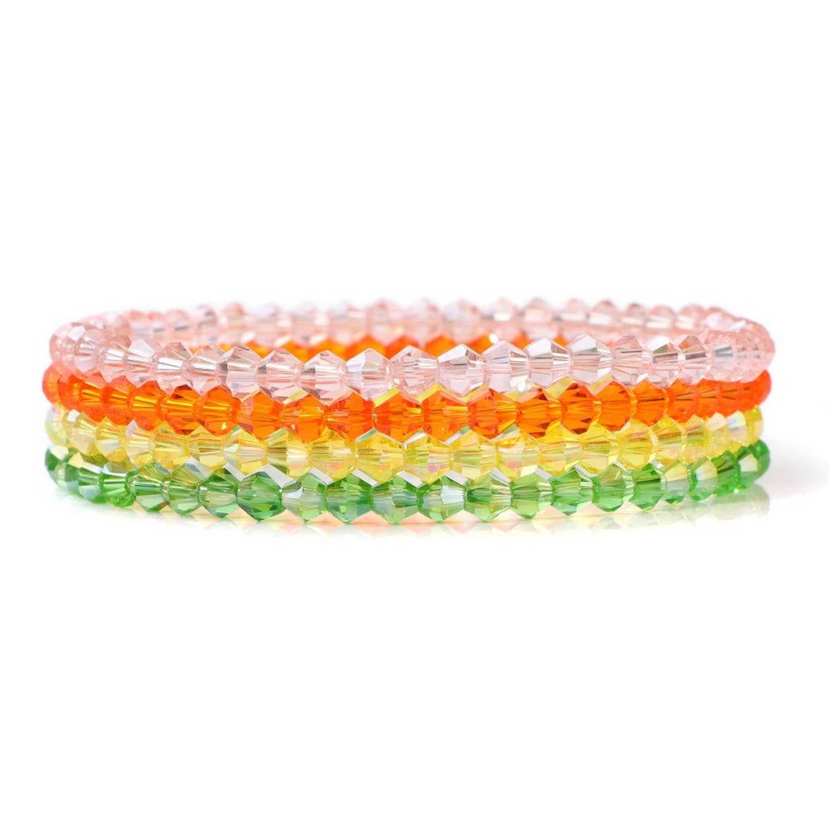 CWAJE4230_ARTIFICIAL CRYSTAL ELASTIC BRACELET SET OF FOUR