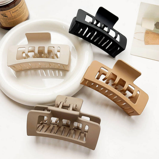 Matte Square Hair Claw - Minimalist Shark Clip