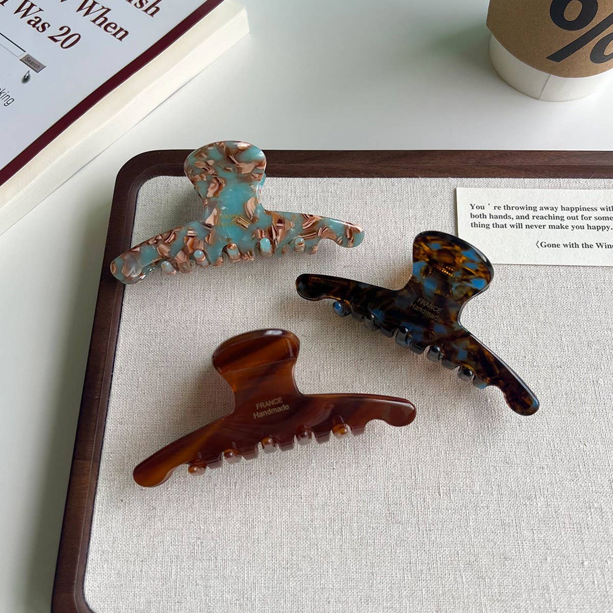 Coffee Brown Acetate Large Painter Style Hair Claw