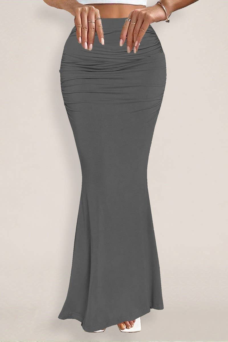 CWBLS0427_SUMMER SEXY HIGH-WAISTED RUCHED MAXI SKIRT