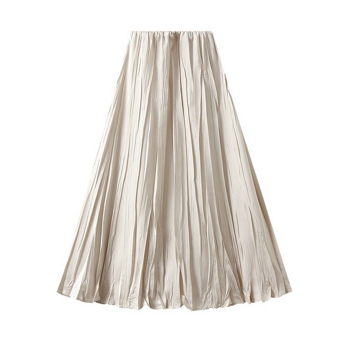 FLOWING PLEATED A-LINE SKIRT WITH WIDE SWING