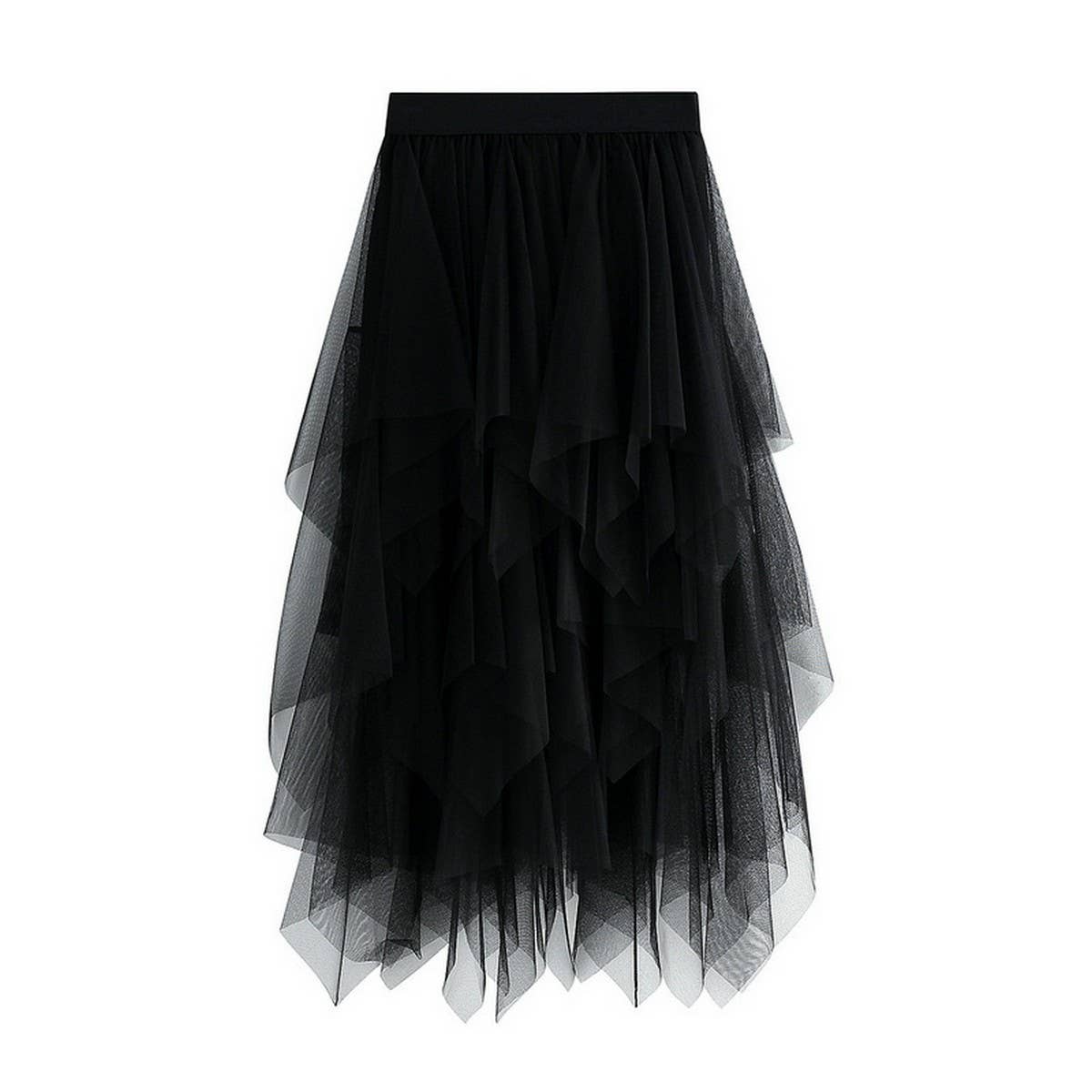 10 COLORS ELASTIC WAIST TIERED TULLE MESH SKIRT_CWBLS0396