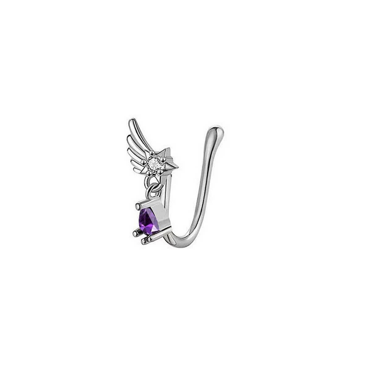 Zircon U-Shaped Clip-On Nose Ring No Piercing_CWMM9511
