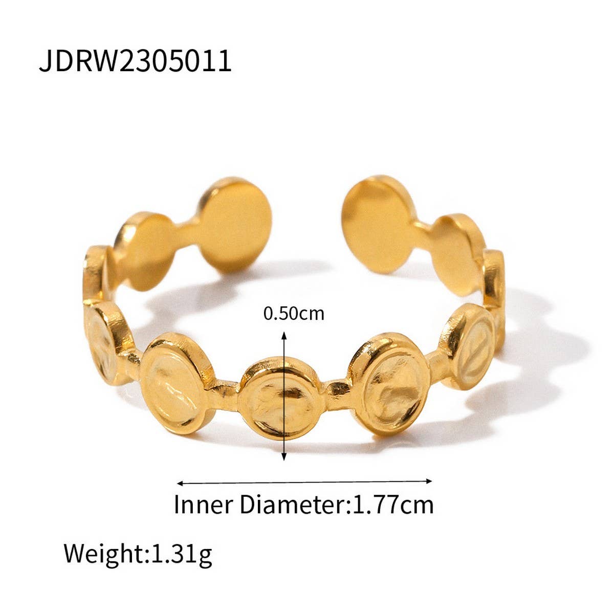 14K GOLD STAINLESS STEEL SET ZIRCON STAR OPEN RING_CWAJE1223