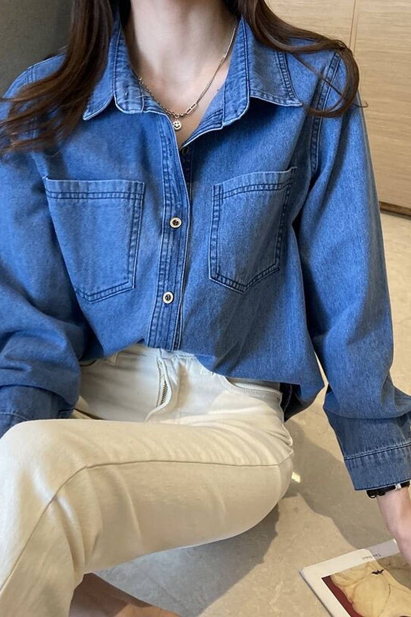 CWOBL00213_CASUAL STRAIGHT SHOULDER LOOSE LAYERED SHIRT