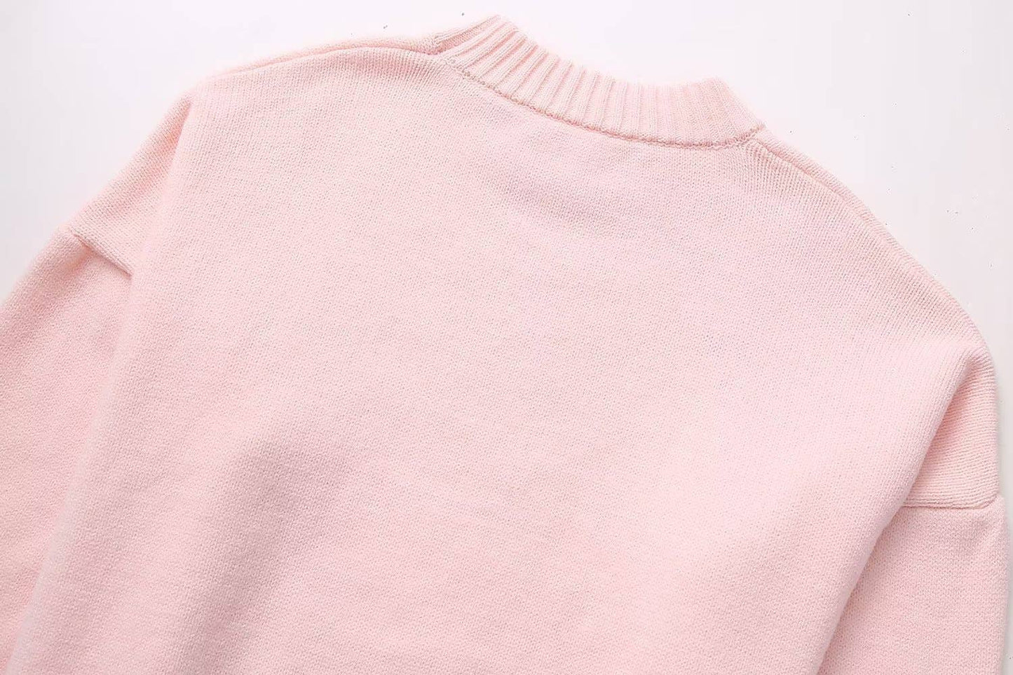 Sweet round-neck casual pullover sweater