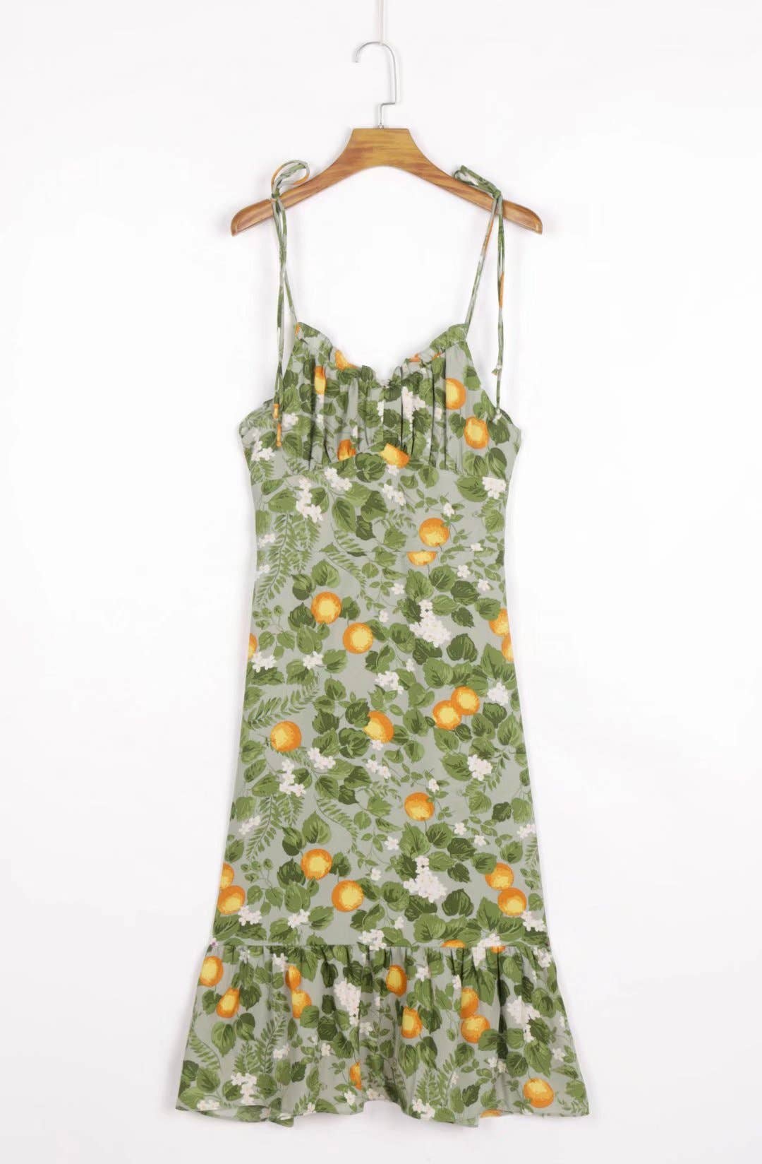 V-NECK LACE-UP MIDLENGTH HALTER DRESS WITH WAIST