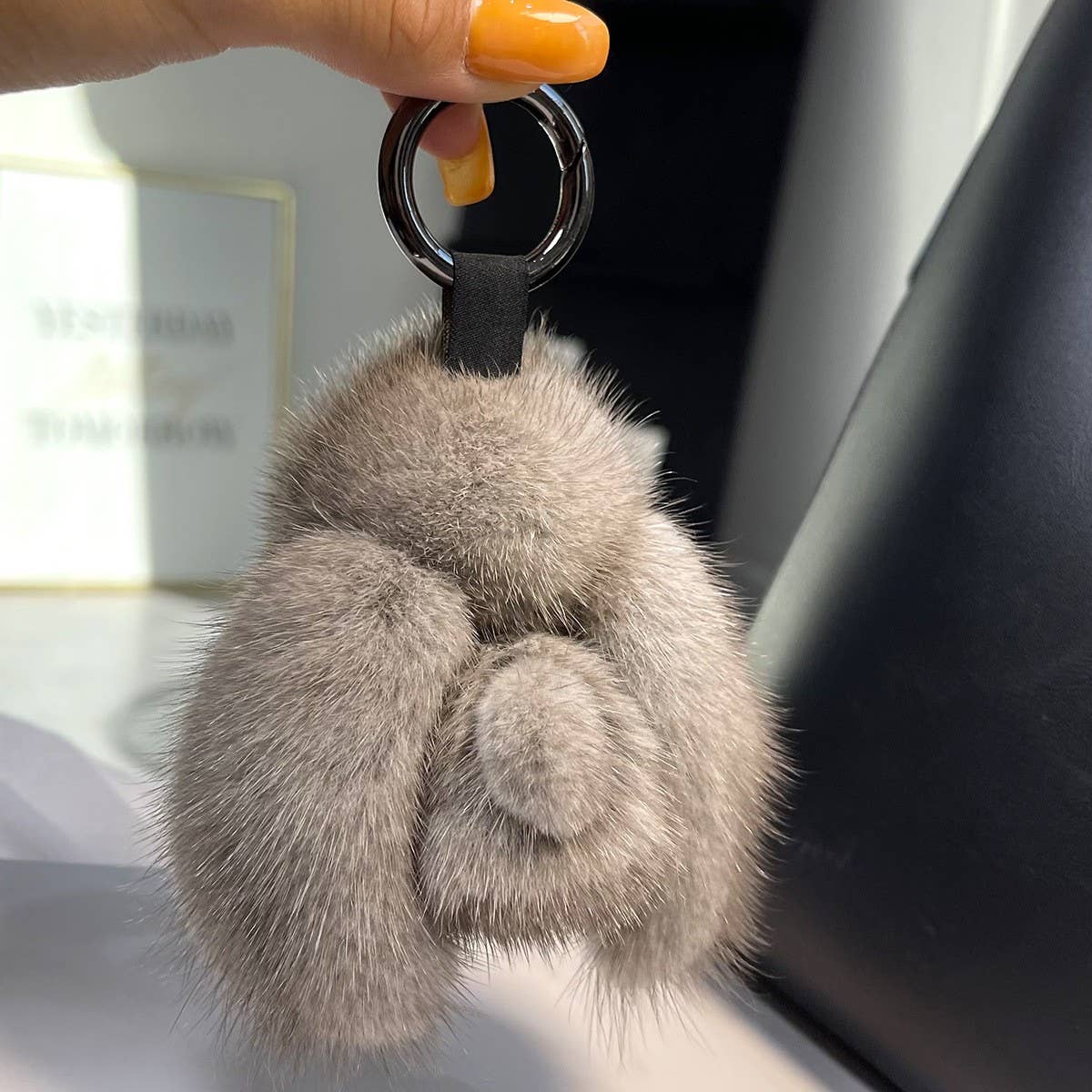 MINK FUR RABBIT BAG ORNAMENT HIGH-END KEYCHAIN