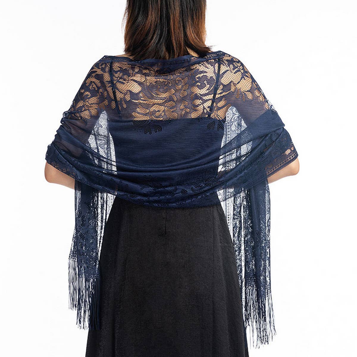 FASHIONABLE EVENING HOLLOW LACE SHAWL