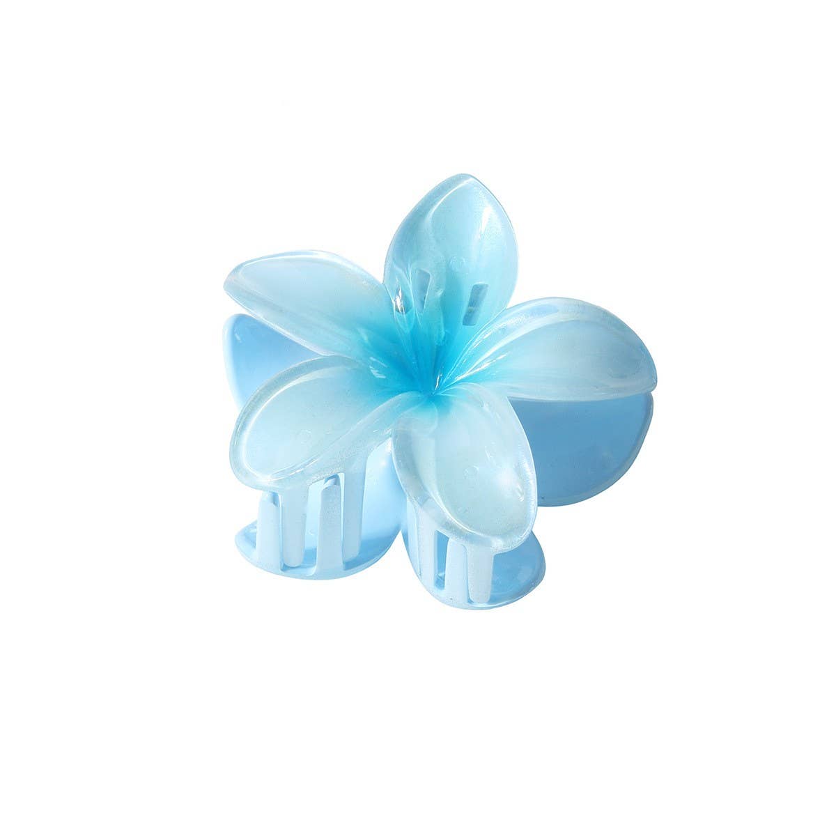 CWAHA07429_PEARL GRADIENT PLUMERIA HAIR CLAW CLIP LARGE