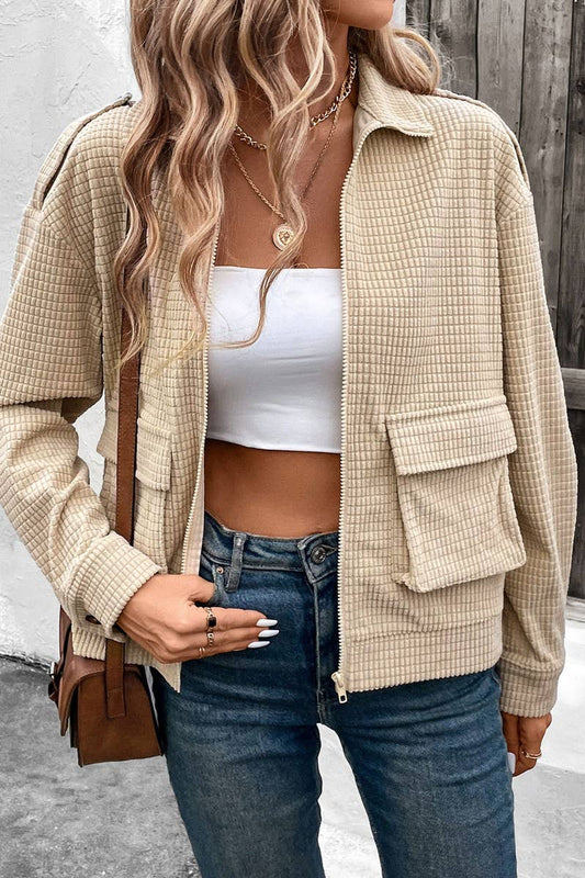 CWOBL0185_NEW CASUAL TEXTURE VERSATILE SOLID COLOR JACKET