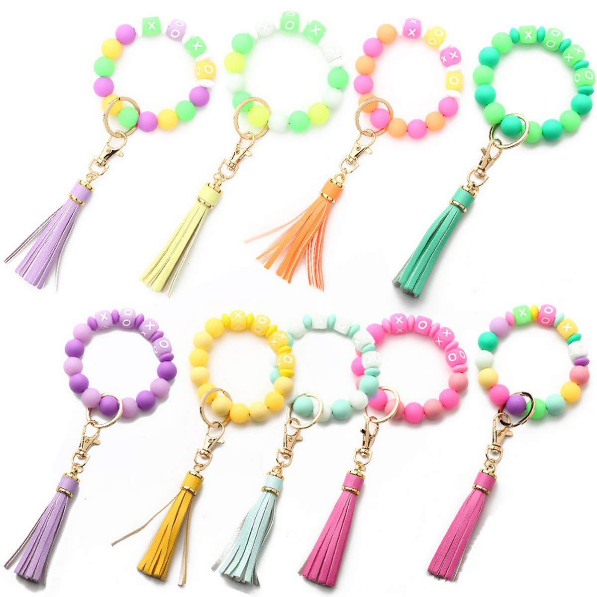 Glow-in-the-Dark Wristband with Tassel Keychain