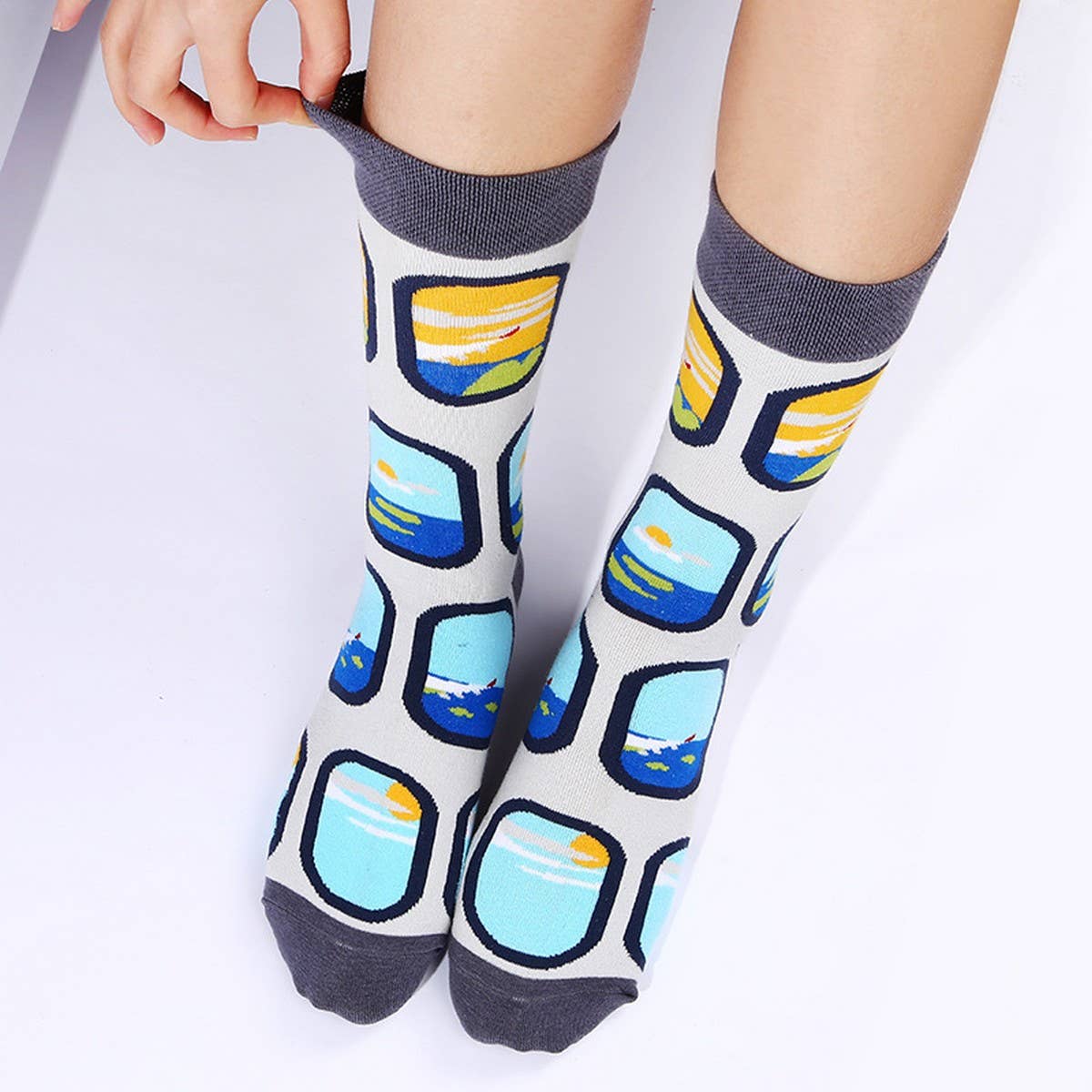 LARGE SIZE MEN'S TRENDY MID-CALF SOCKS_CWMS1015
