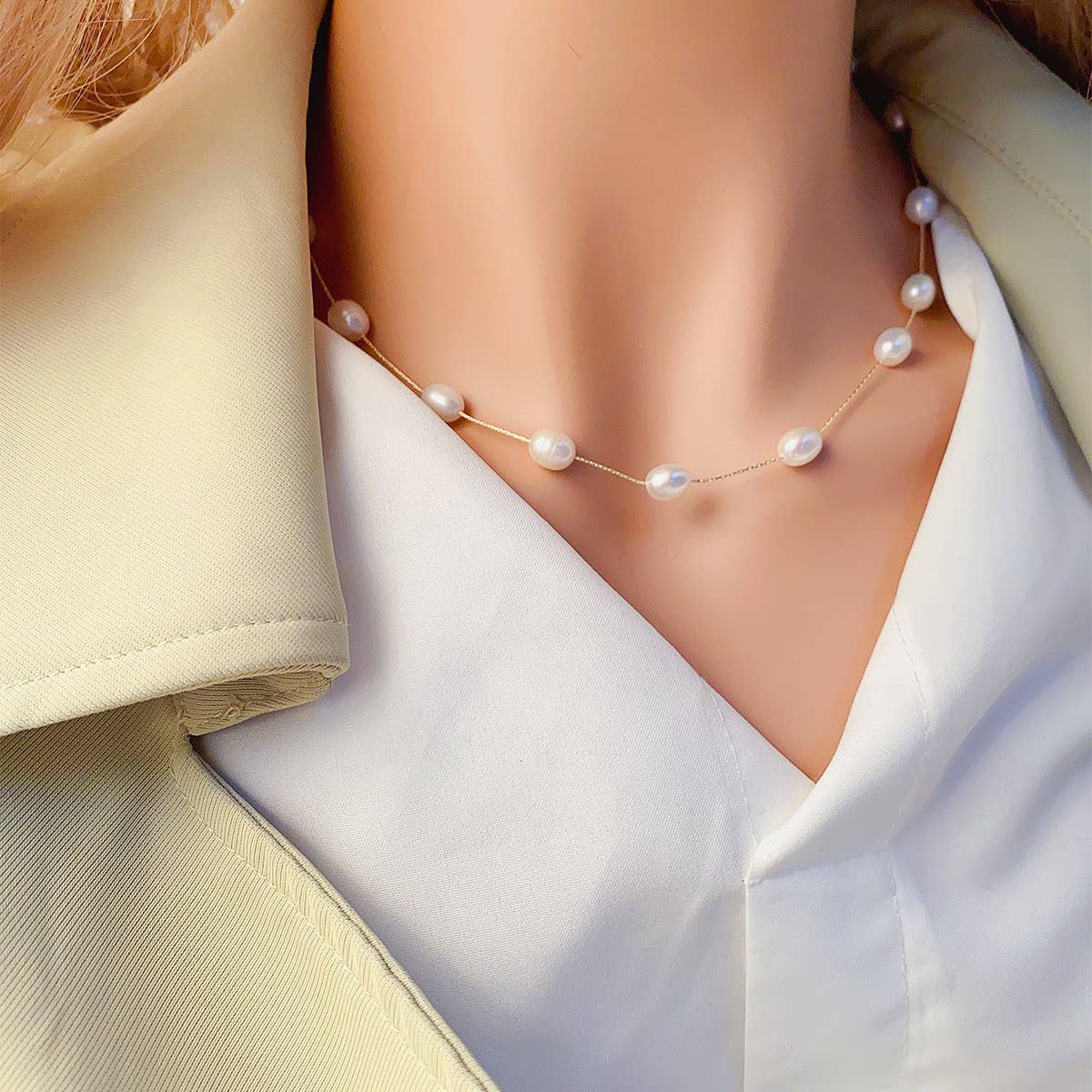 Natural freshwater pearl starry sky necklace