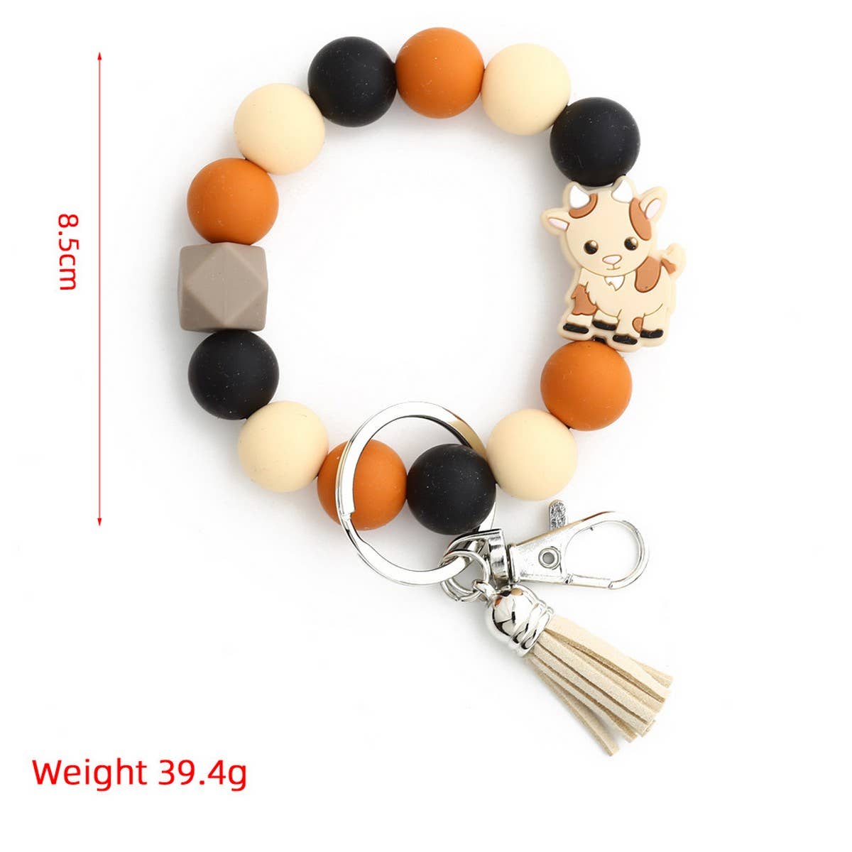 Cartoon Bull Keychain Moose Charm Silicone Beads_CWMM6863