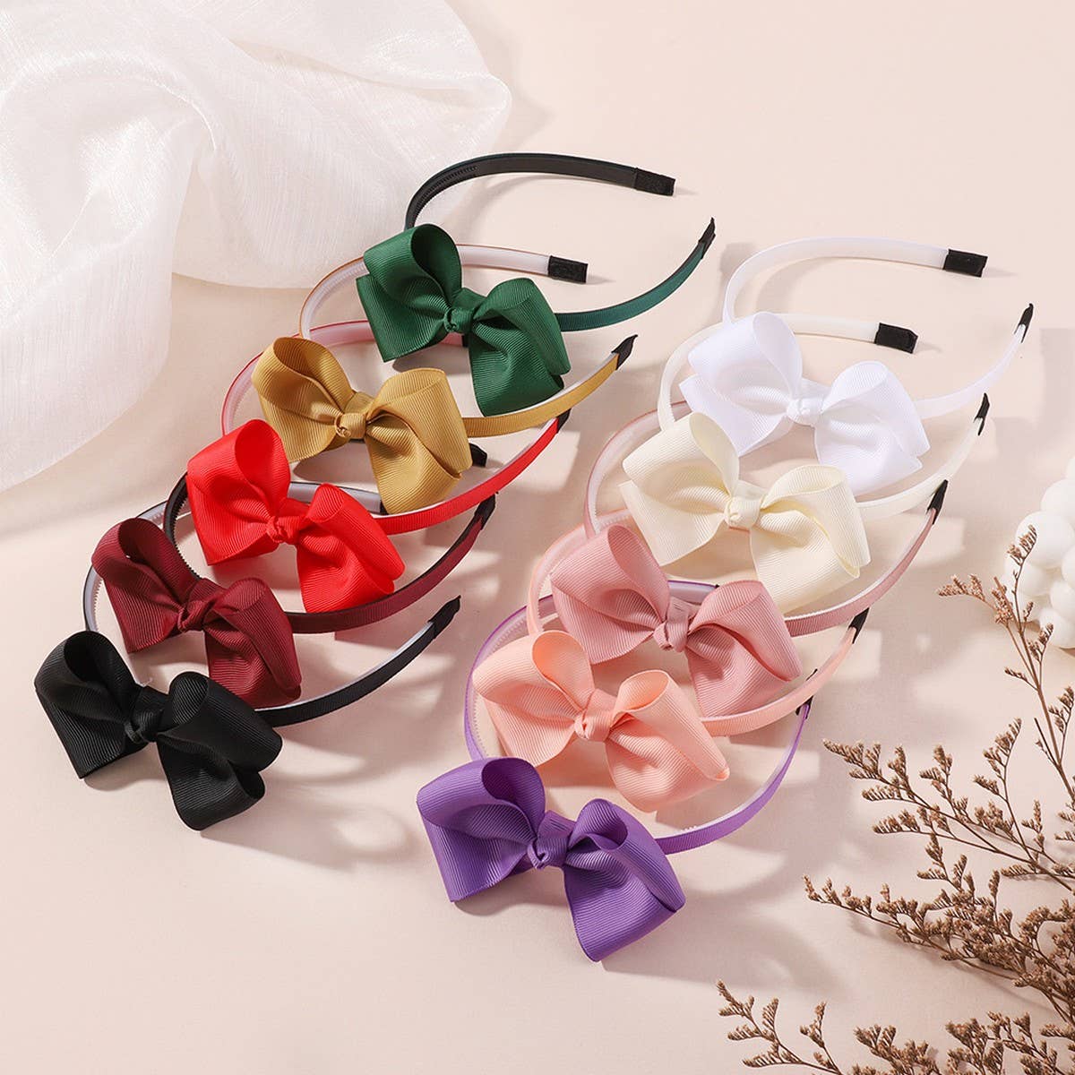 Double Bow Hair Clip Set with Pearl for Kids