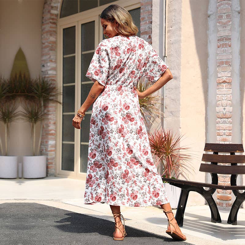 SPLIT SUMMER PRINT DRESS