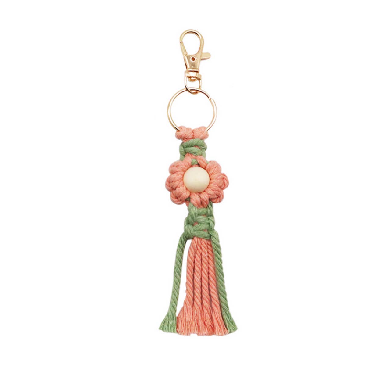HAND-WOVEN FLOWER KEYCHAIN