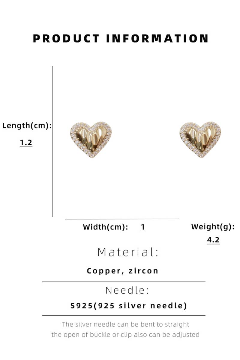 GOLD COLOR HEART EARRINGS
