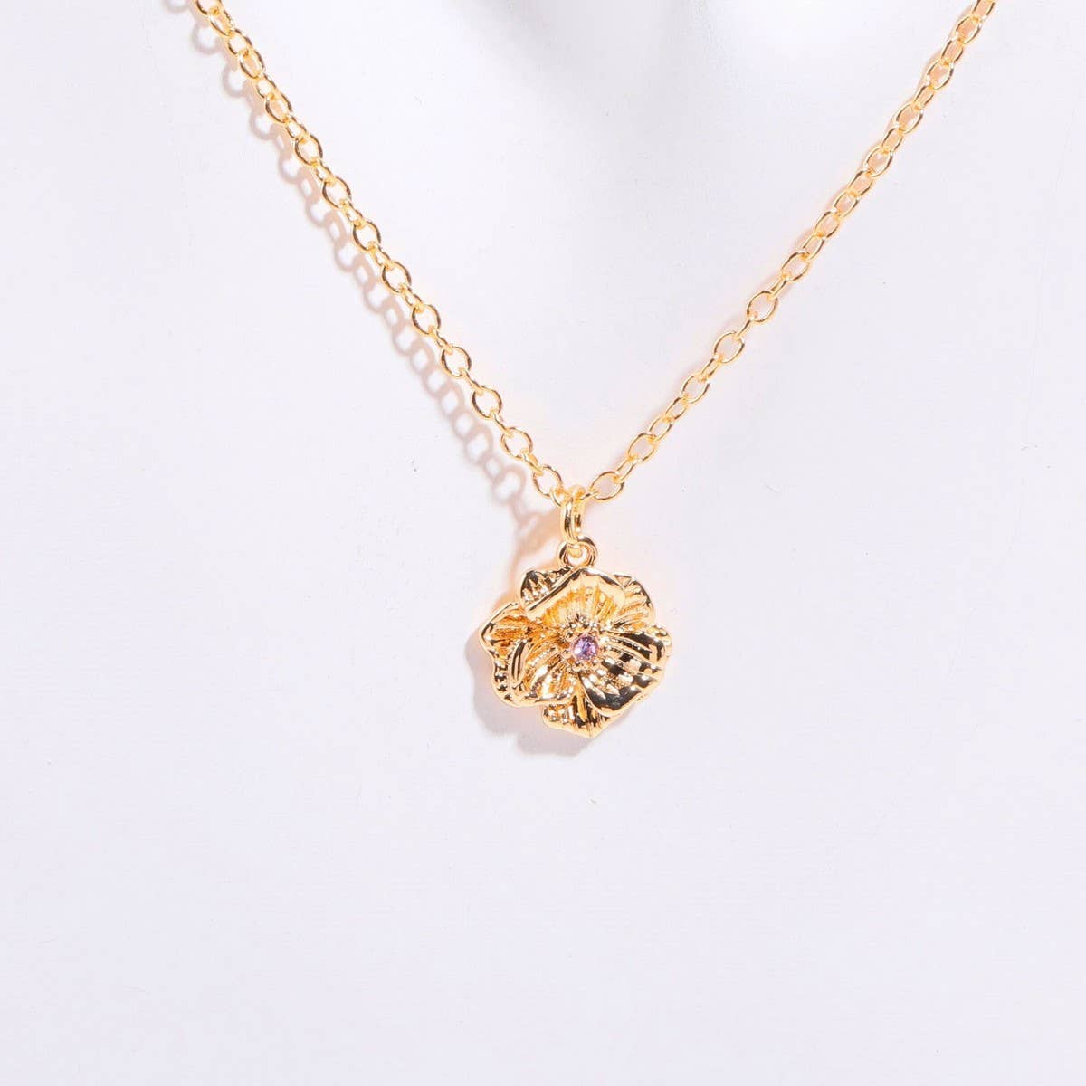 December birth flower pendant 3D necklace