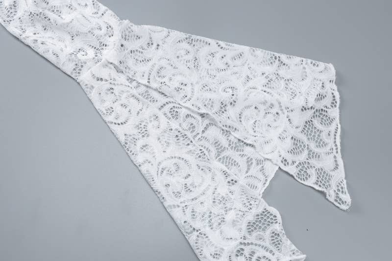 Sexy Deep V Lace Trim Slim Fit Crop Top