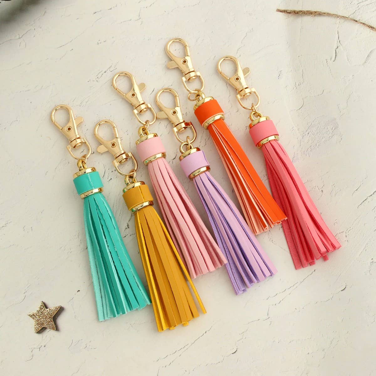 Leather Fringe Keychain, PU Tassel Bag Charm_CWAB5008