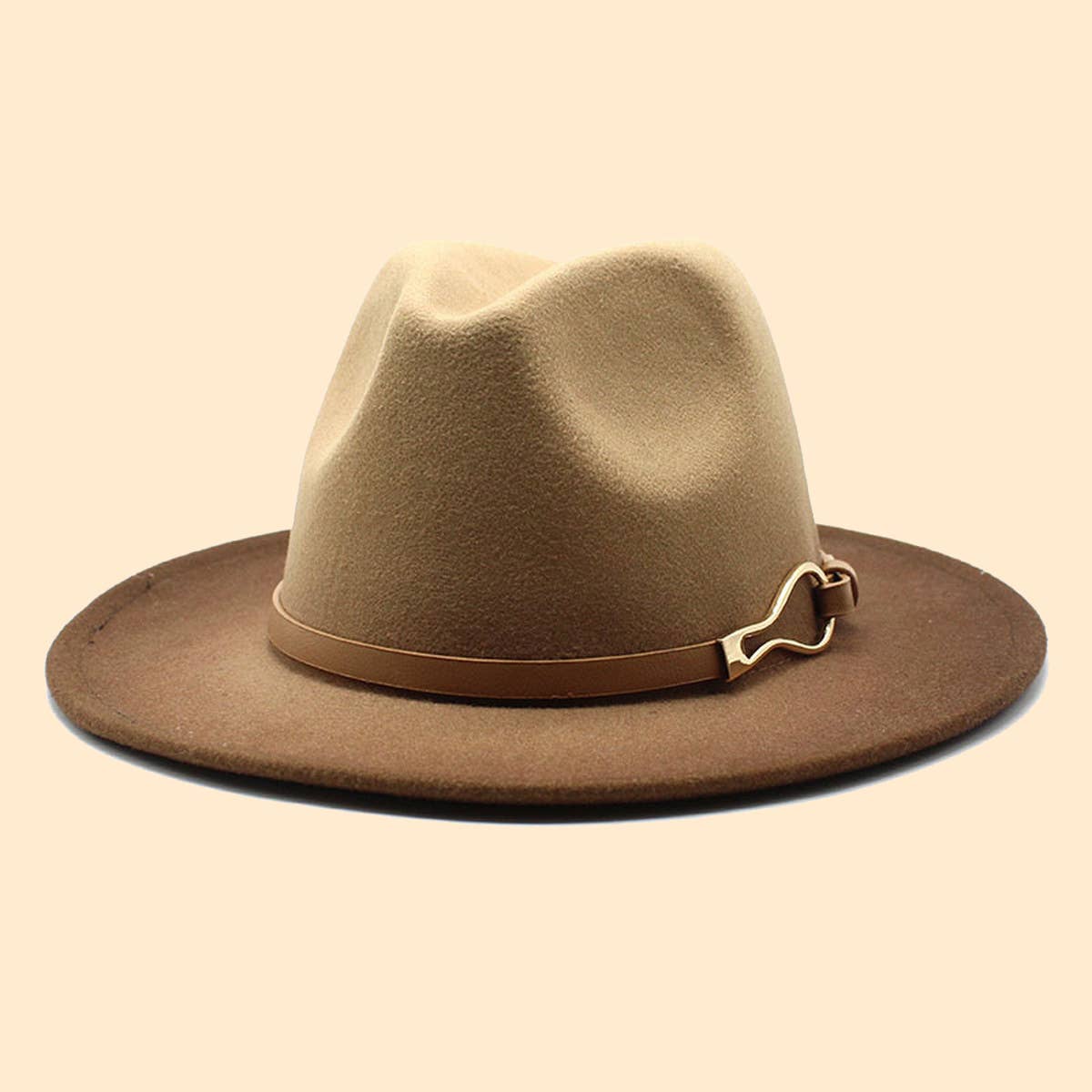 FASHION GRADIENT TWO-COLOR THICK FELT HAT JAZZ HAT_CWAH0817