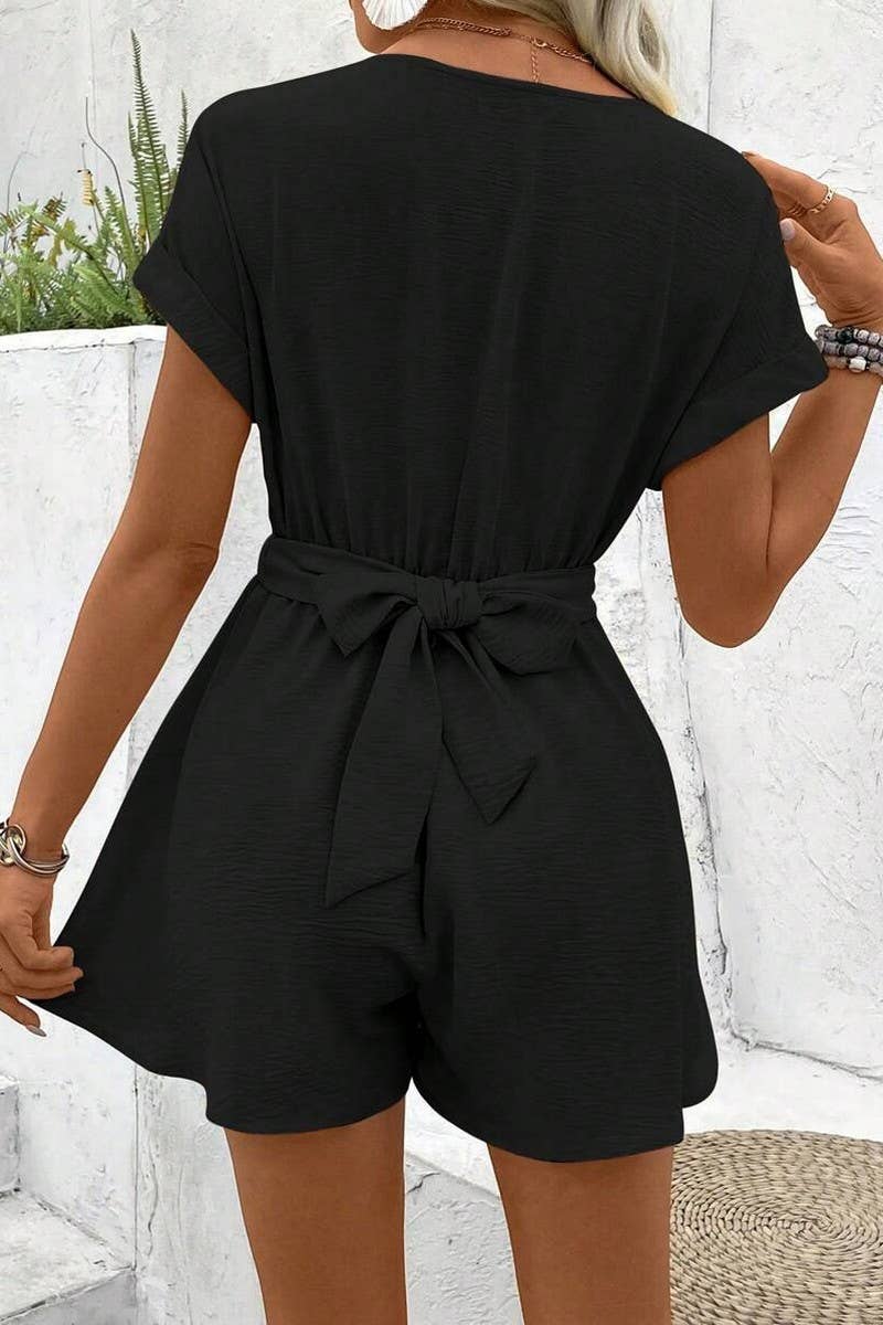 CWDSD8283_WOMEN'S BATWING SLEEVE TWIST-TIE JUMPSUIT