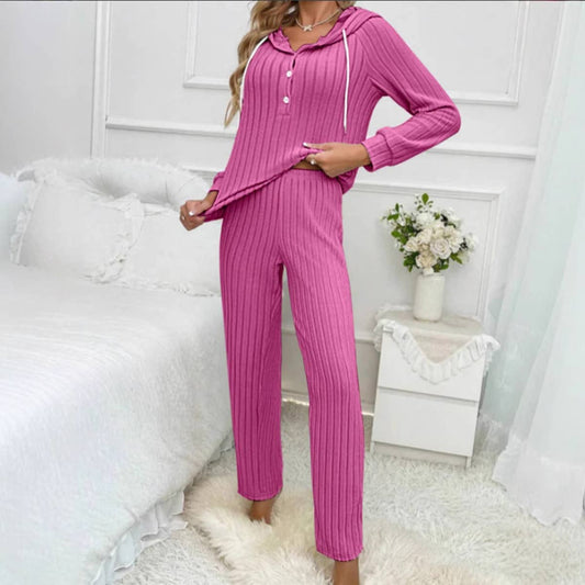 PIT WOOLEN HOODED TOP FASHION TROUSERS HOME SUIT
