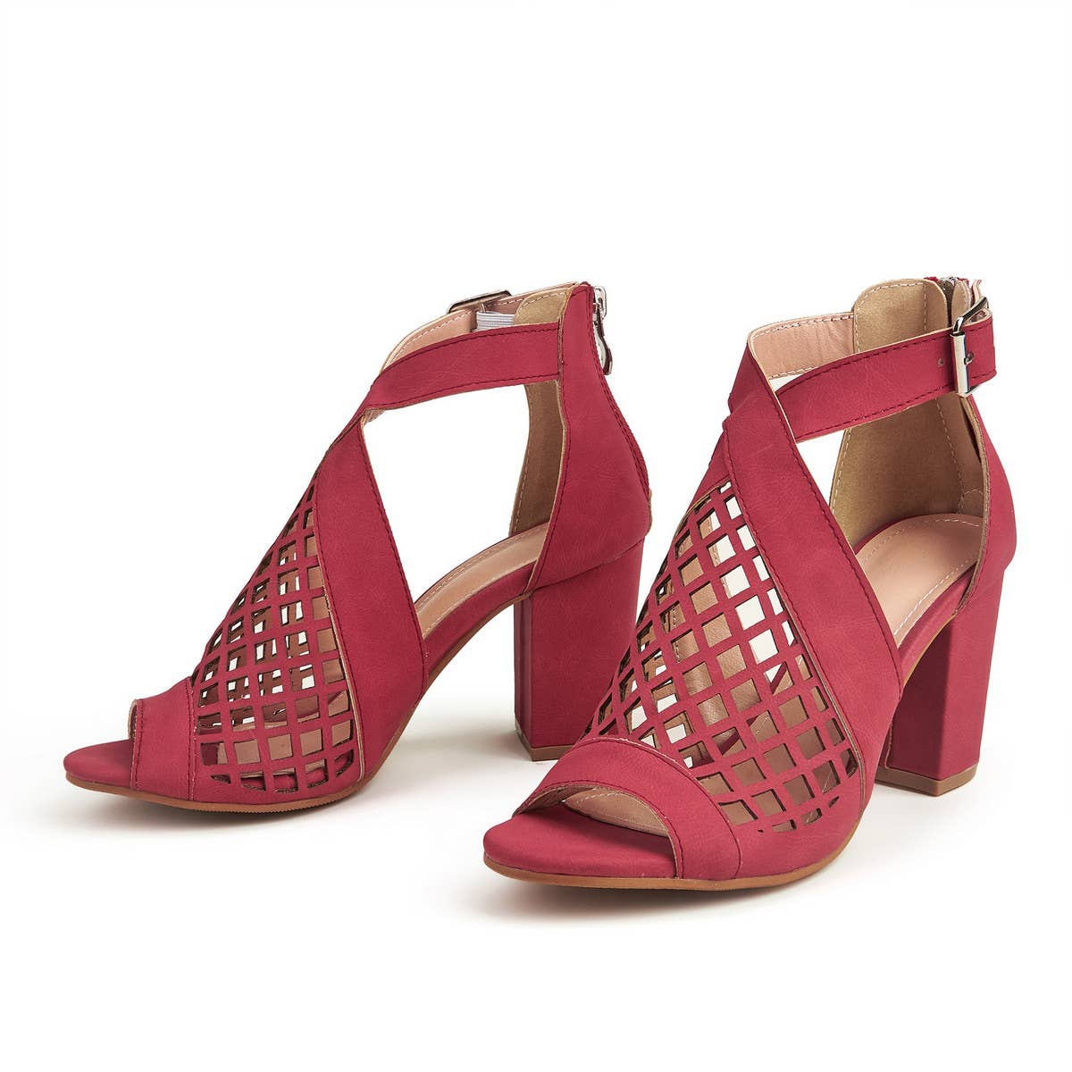 WOMEN FASHION HOLLOW THICK HEELS