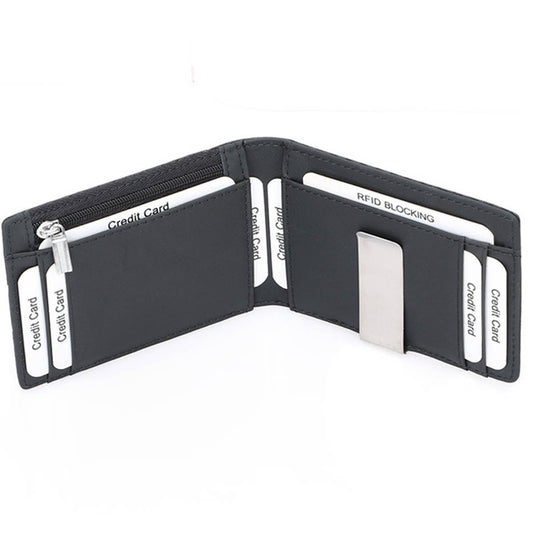 MEN RETRO ZIPPER CREDIT CARD BAG WALLET_CWAB1340