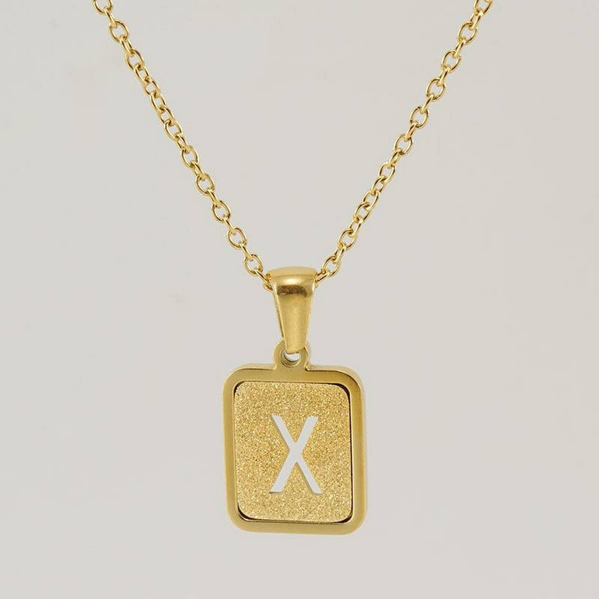 FASHION 26LETTER STAINLESS STEEL PENDANT NECKLACE_CWAJE0678