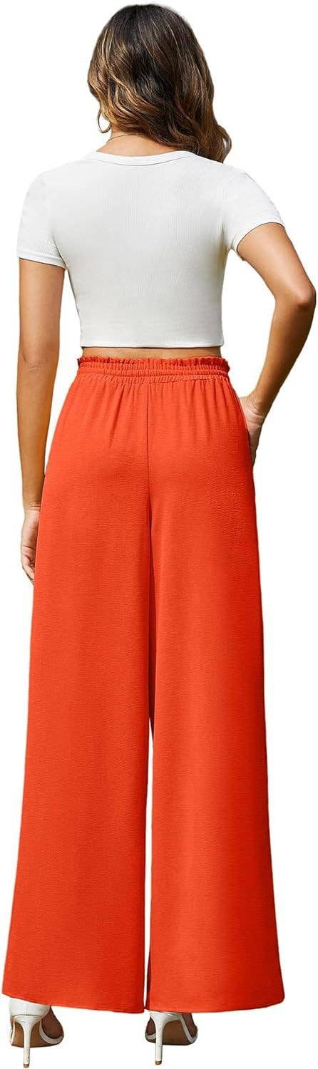Loose high-waisted and wide-leg trousers