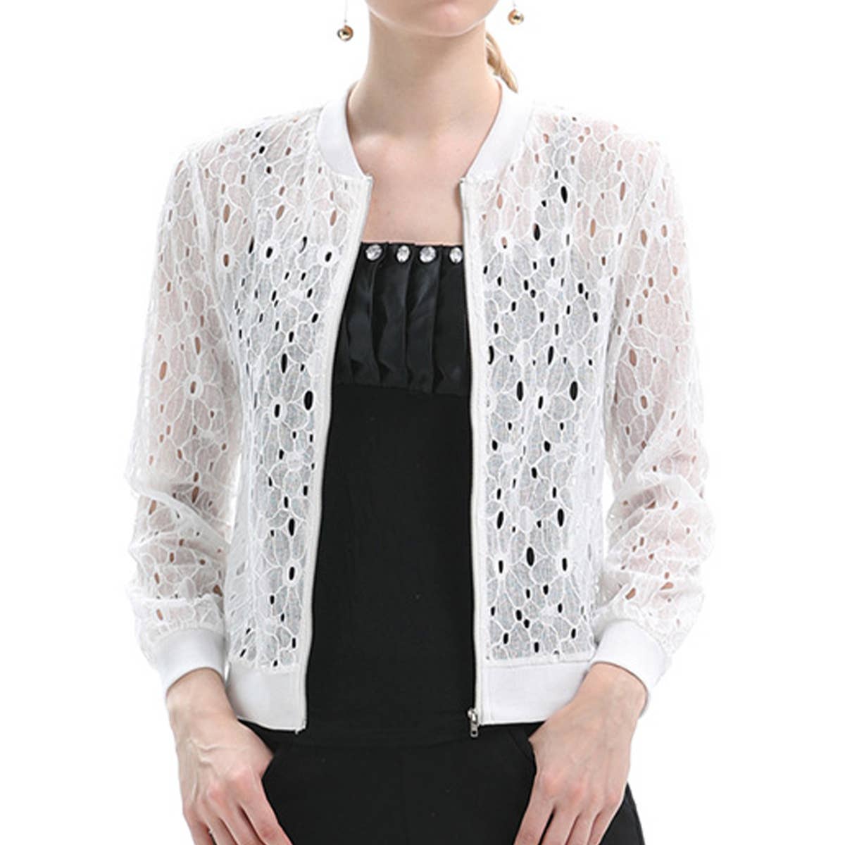 Fashion sports casual lace long-sleeved jacket