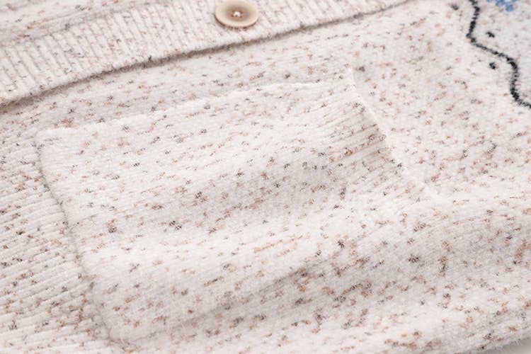 SINGLE BREASTED CHRISTMAS DEER JACQUARD CARDIGAN