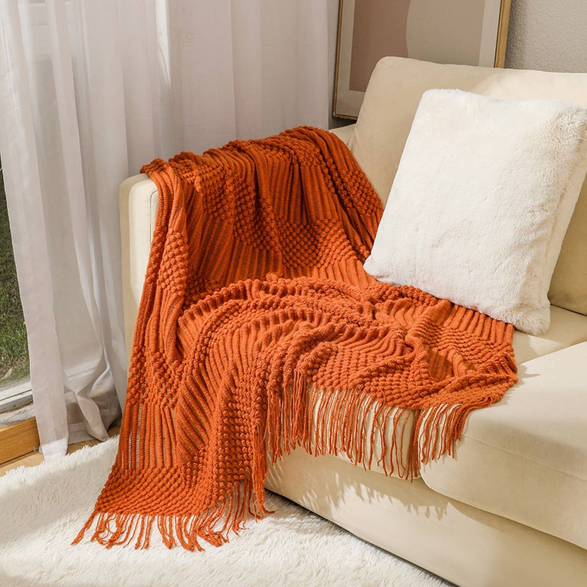 DOUDOU BLANKET FRINGED SHAWL BLANKET