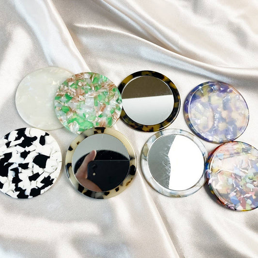 Vintage Acetate Mirror, Portable and Thickened