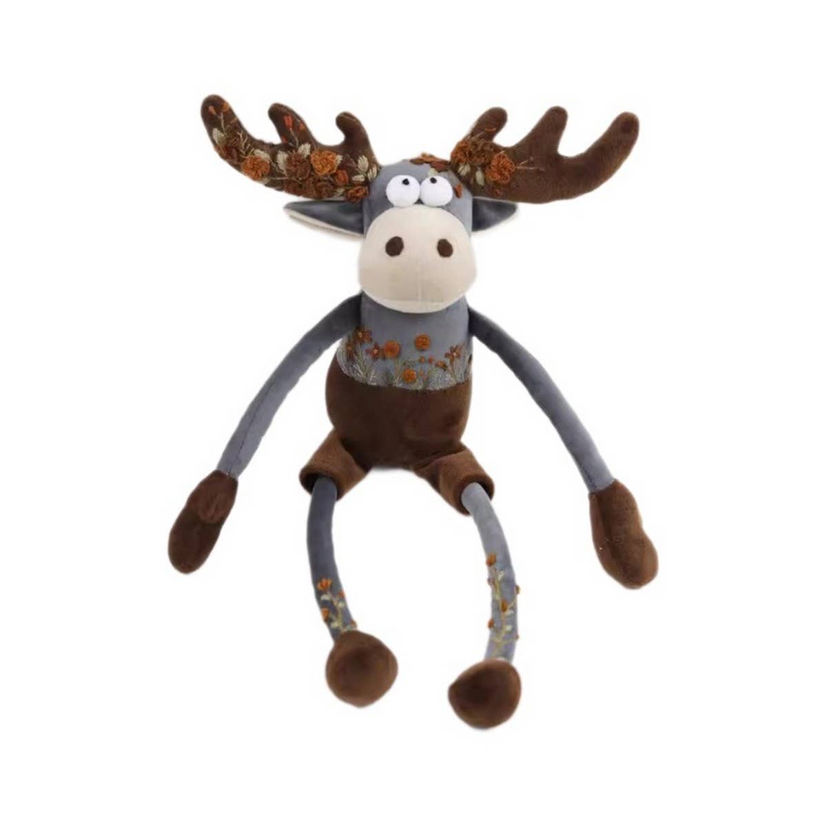 Embroidered Vine Flower Deer Plush Doll Toy