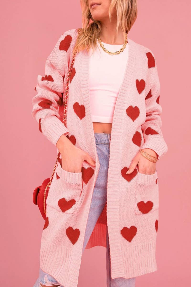 CWOCAL1822_AUTUMN WINTER LOVE LONG SLEEVE SWEATER CARDIGAN