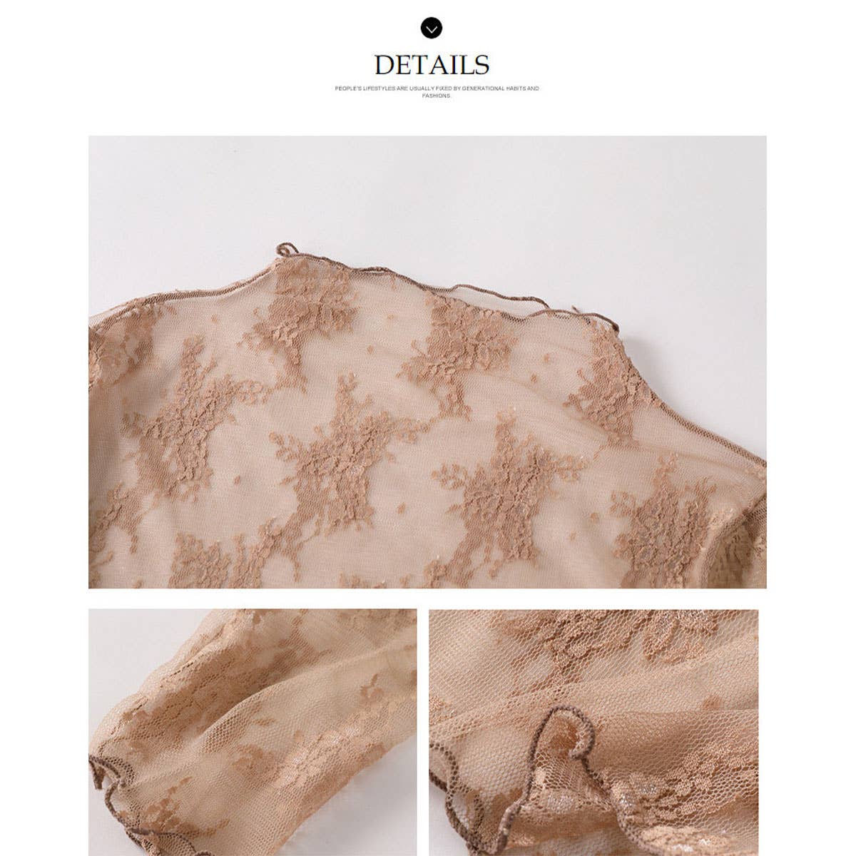 Sexy Mesh Blouse - Long Sleeve Lace Top for Women