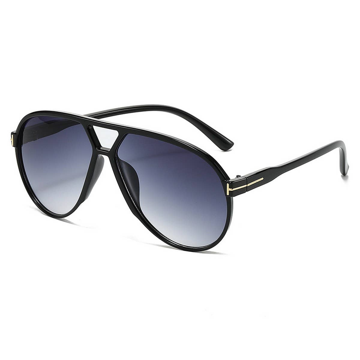 LETTER T DOUBLE BRIDGE LARGE FRAME SUNGLASSES