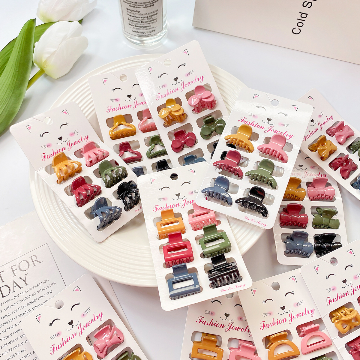 6pcs Candy Color Mini Hair Claws - Cute Bang Clips_CWAHA0727