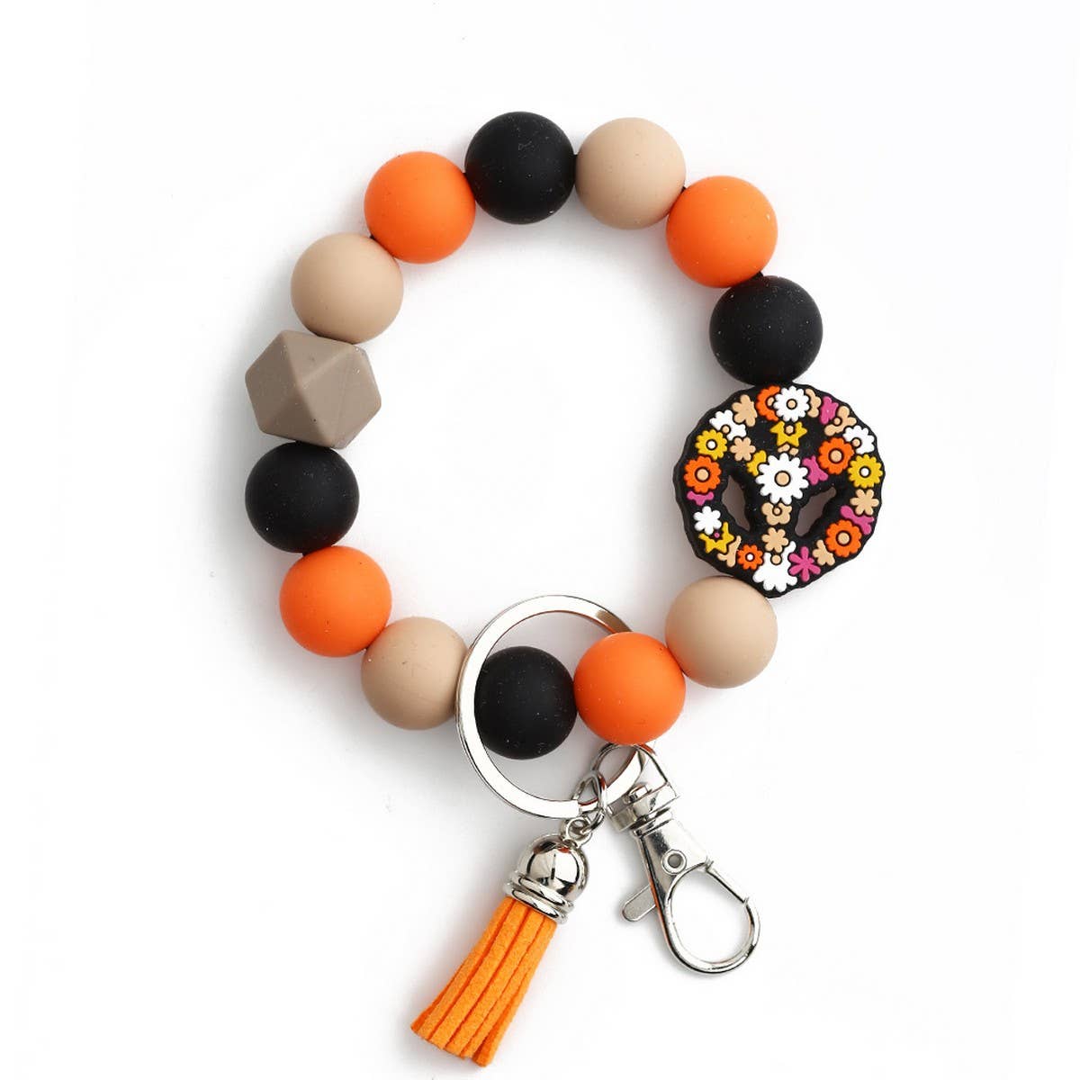 Cartoon Animal Keychain with Silicone Bead Bracelet_CWMM6878