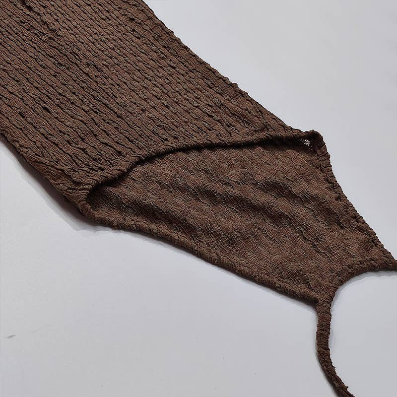 Elegant sleeveless knitted dress with a neckline