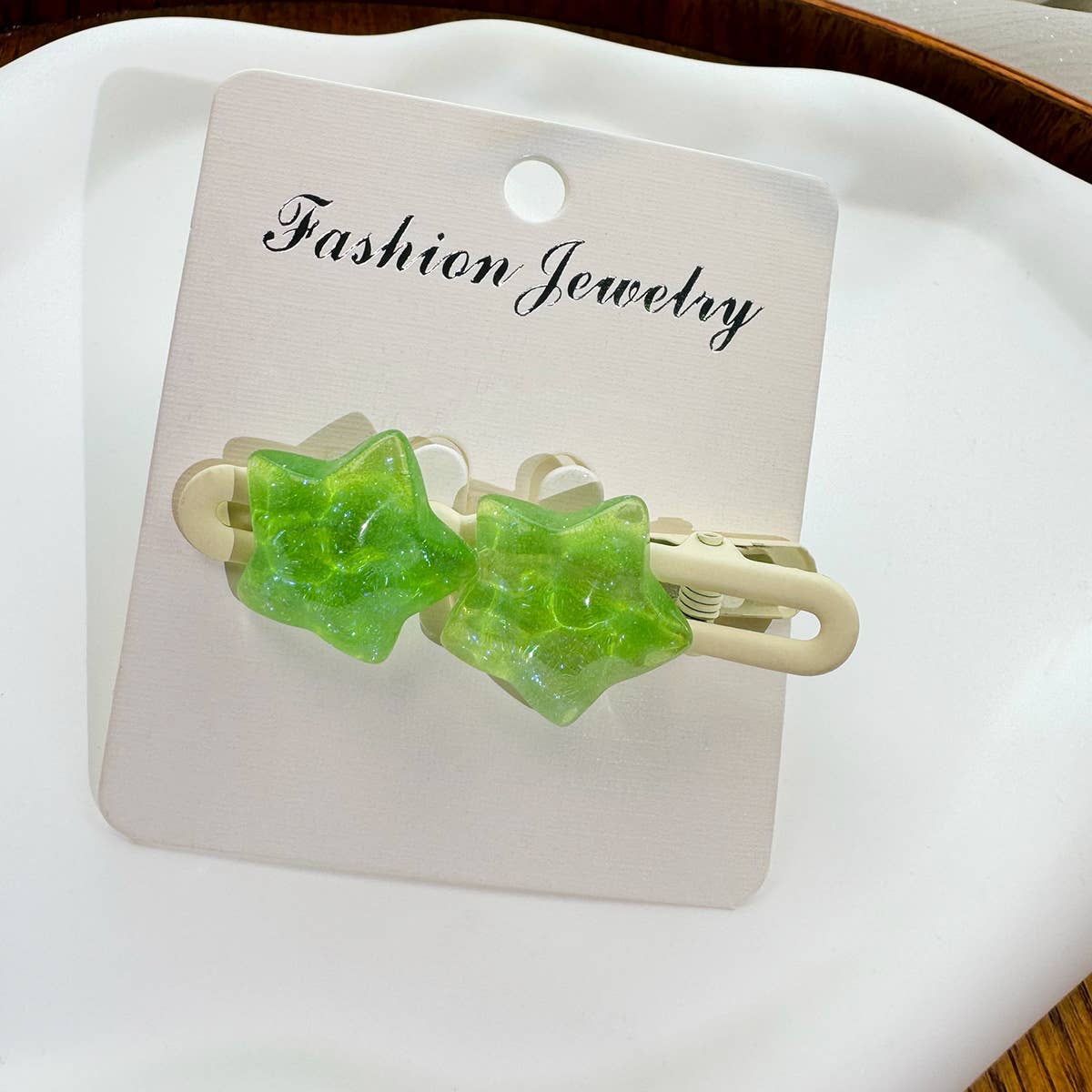 Cute transparent five-pointed star hair clips