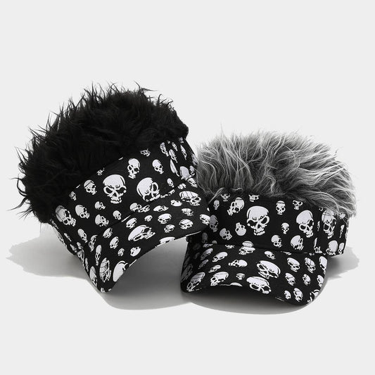 HALLOWEEN SKULL PERSONALIZED WIG BASEBALL CAP_CWAB2928