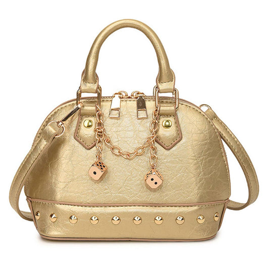 Fashionable riveted single-shoulder bag