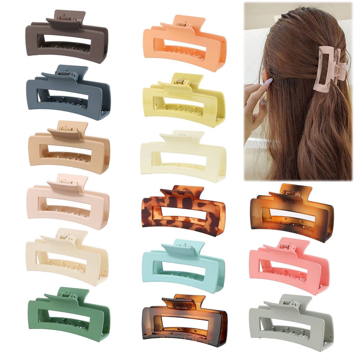 4.1 Inch Matte PS Plastic Hair Claw Clip, Wholesal_CWAHA0091